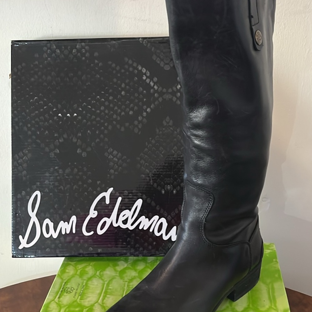 Over the Calf Leather Boots